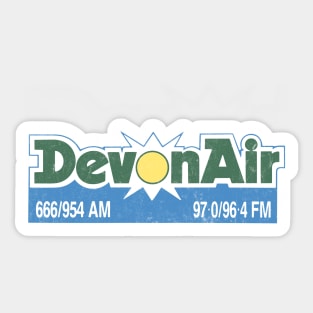 Retro 80s Devon Air Radio Sticker